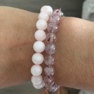 Womens pink beaded bracelets